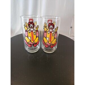 1977 Vintage McDonald's Ronald McDonald 2 Glasses